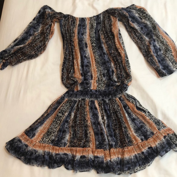 Olivaceous Dresses & Skirts - Off the Shoulder Pattern Dress